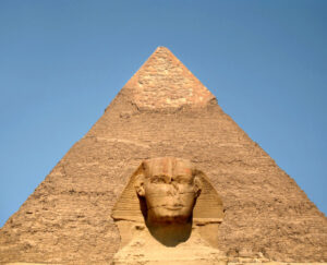 Sphinx and Pyramids in Giza/Egypt